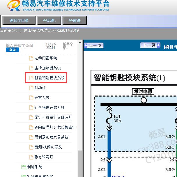 2018年起亚K2一键启动电路图