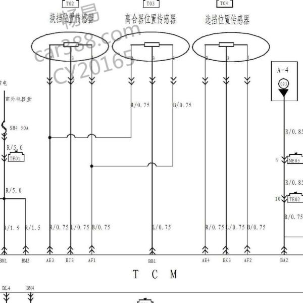 2011年江淮同悦自动变速箱电路图