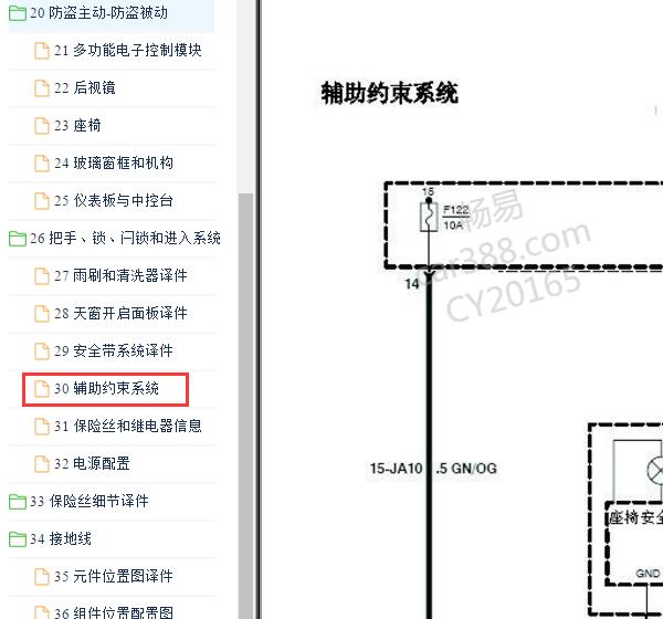 2012年福特福克斯安全气囊电路图