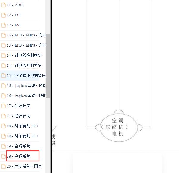2014-2017年比亚迪E6空调压缩机电路图