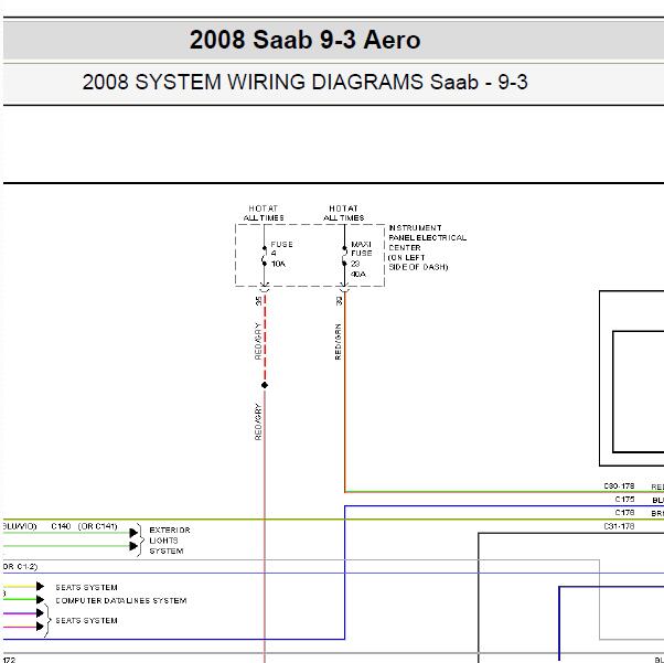 2008年萨博9-3空调电路图