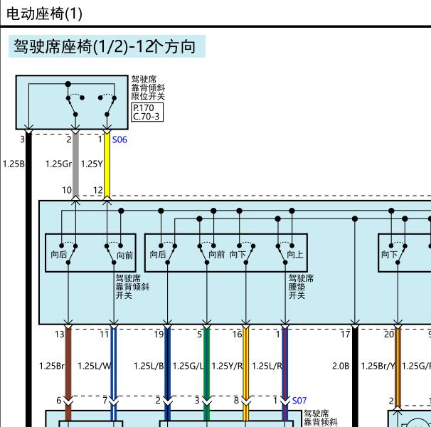 2012年现代胜达座椅电路图