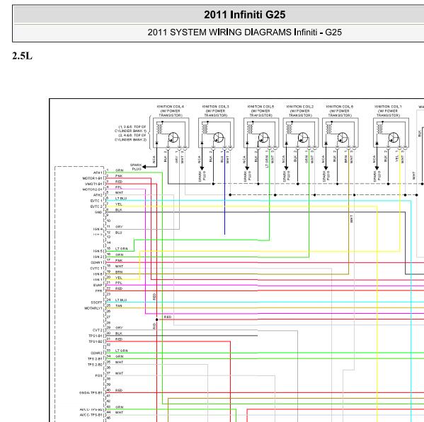 2011年英菲尼迪G25发动机电路图