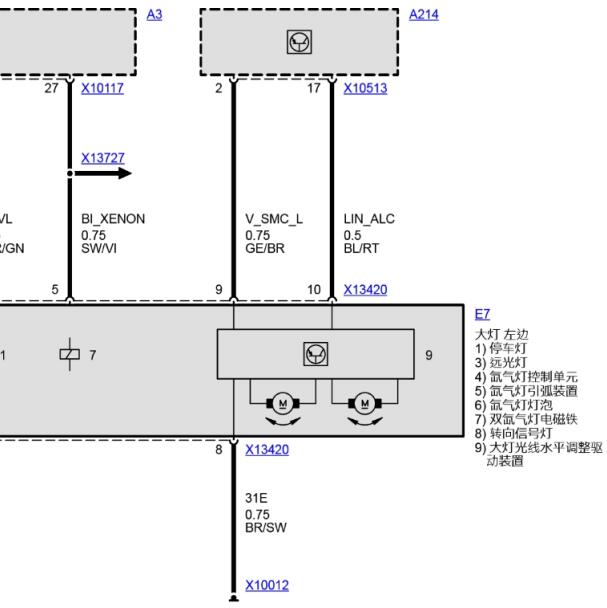 2006年宝马X5大灯电路图