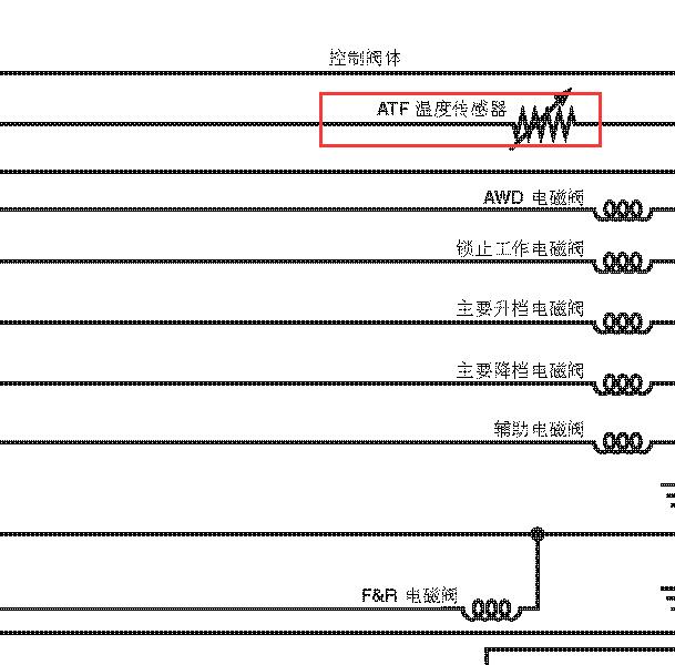2013-2014年斯巴鲁森林人变速箱油温传感器电路图
