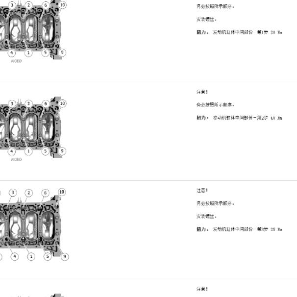 2014年沃尔沃XC60 B4204T11发动机活塞维修扭矩