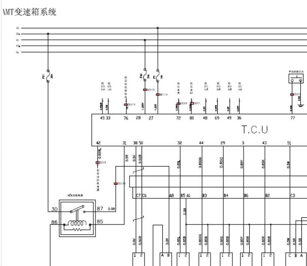 奇瑞AMT变速箱电路图