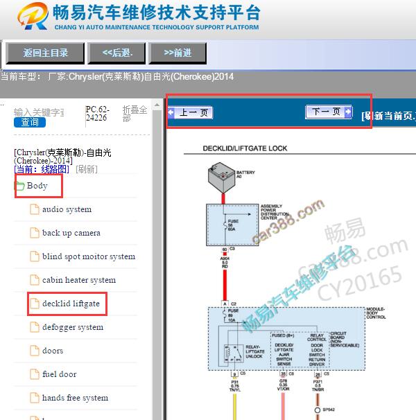 2014年吉普自由光电动尾门电路图