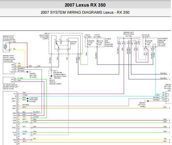 2007年雷克萨斯RX350空调电路图