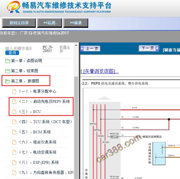 2017年奇瑞瑞虎5X智能钥匙到发动机电路图