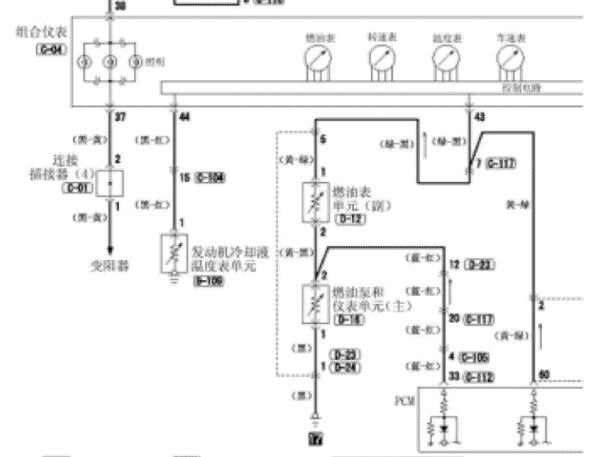 2004-2005年北京吉普三菱欧蓝德仪表电路图