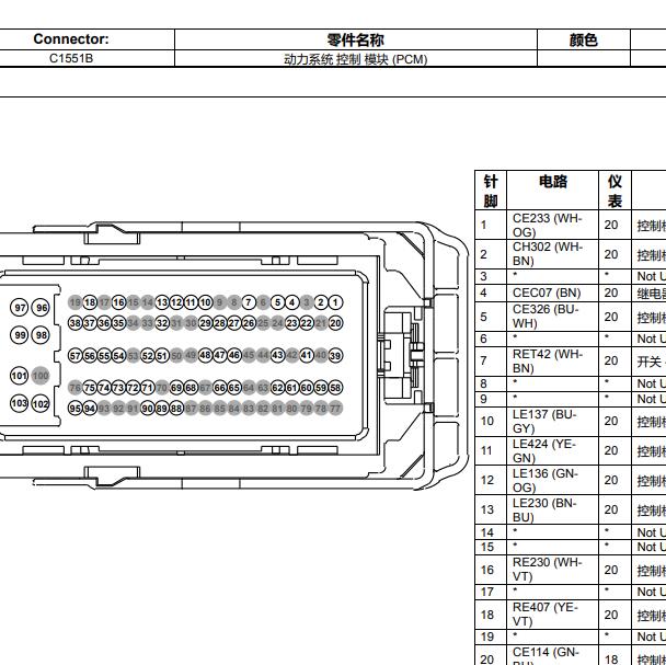 2016年福特探险者2.3发动机针脚