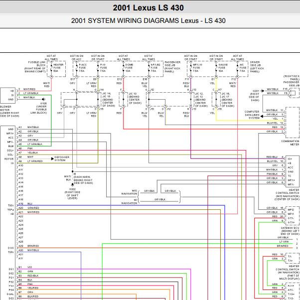2001年雷克萨斯LS430 空调电路图