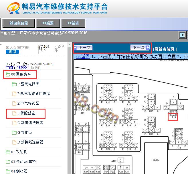 2015-2016年长安马自达CX-5鼓风机继电器位置