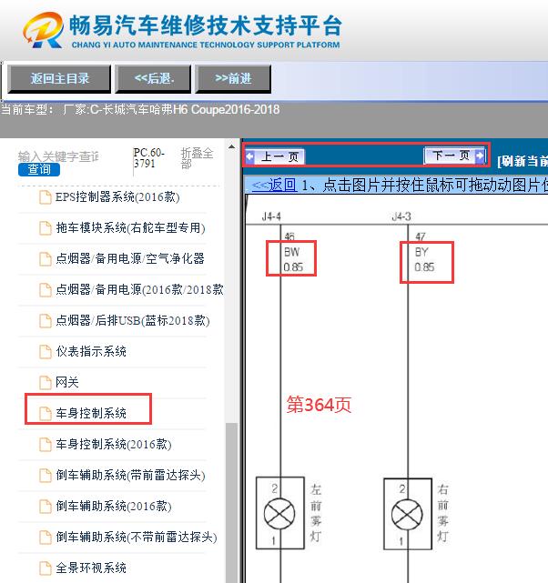 2016-2018年长城哈弗H6 Coupe 前雾灯电路图