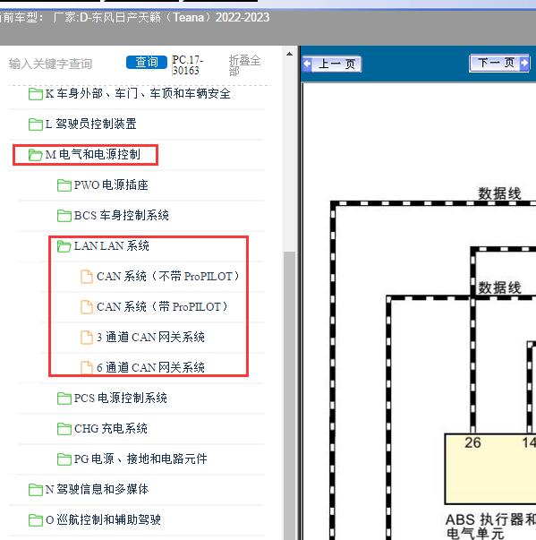 2022-2023年东风日产-天籁（Teana） LIN电路图