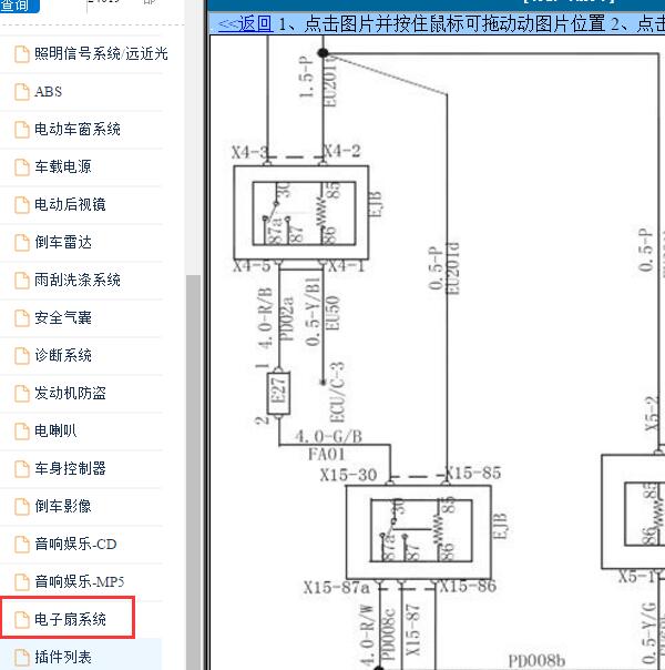 2017-2019年江淮帅铃T6风扇电路图