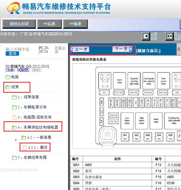 2012-2013年奇瑞QQ保险丝继电器资料