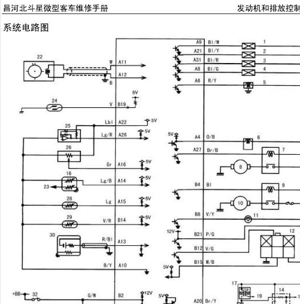 2016年昌河铃木北斗星K14B发动机电路图