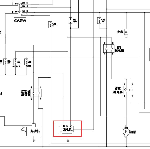 2008年华晨金杯海狮发电机电路图