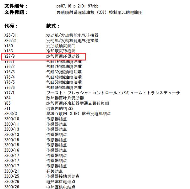 2013年奔驰GL350 Y27/9电路图