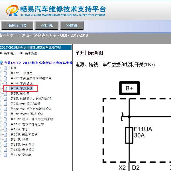 2017年别克GL8电动尾门电路图
