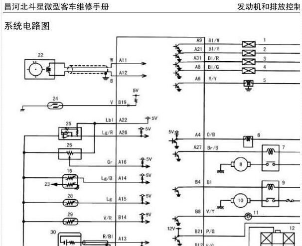昌河铃木北斗星K14B发动机电路图