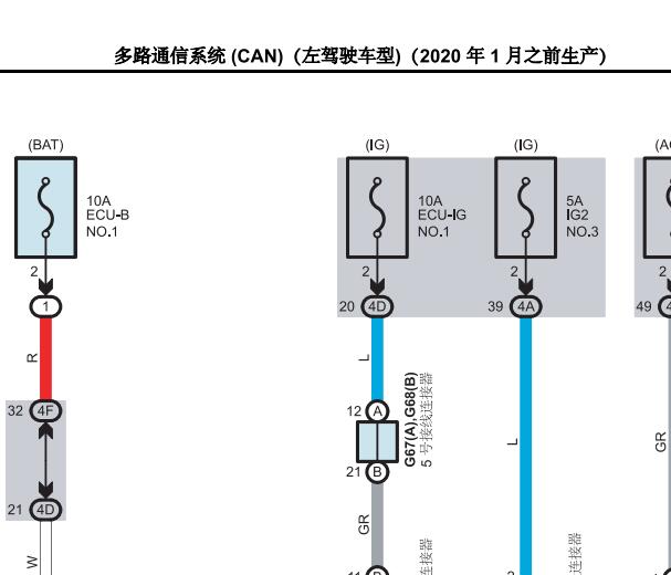 2019年丰田威尔法混动前摄像机和网络通讯电路图