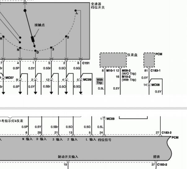 2007年现代伊兰特变速箱电路图