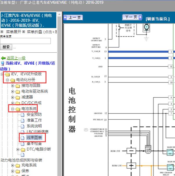 2016年江淮汽车-iEV6/iEV6E（纯电动）电池控制器电路图