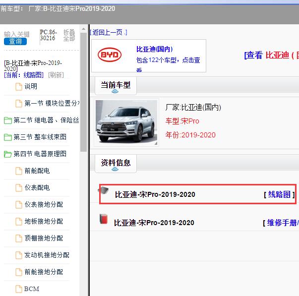 2019-2020年比亚迪-宋Pro 线路图