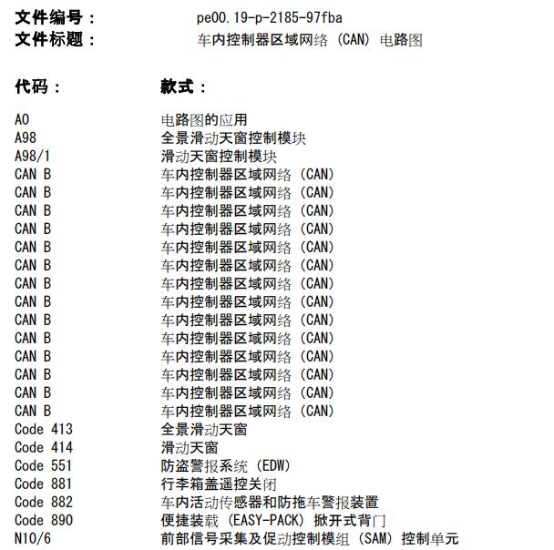 2015年奔驰C180 CAN线网络电路图