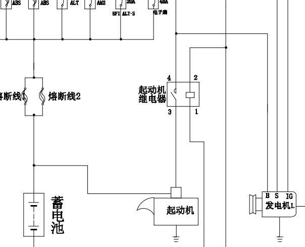金杯海狮起动机电路图