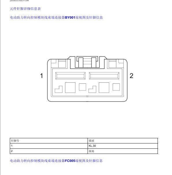 2017年名爵ZS转向系统针脚定义