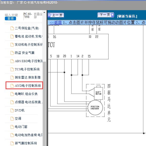 2010年长城哈弗H5四驱电路图