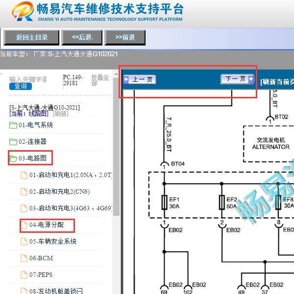 2021年大通G10发动机舱保险电路图