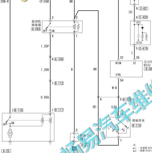 三菱4J11发动机启动电路图