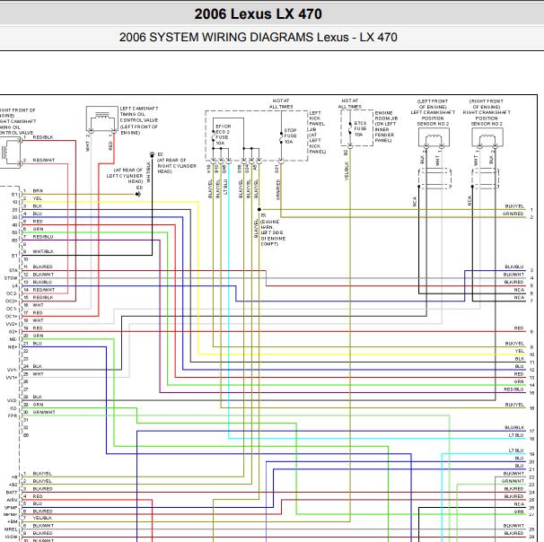 2006年雷克萨斯LX470发动机电路图