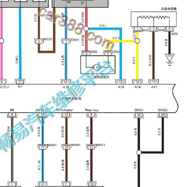 2020年江淮瑞风M4 空调电路图