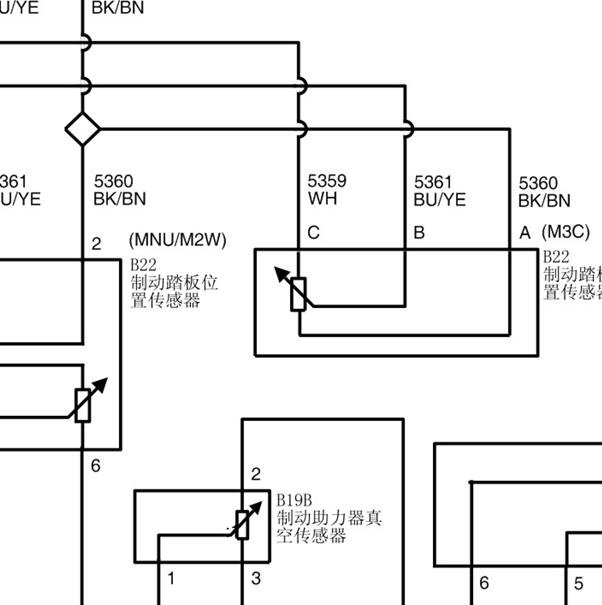 2020年雪佛兰科鲁泽 制动踏板传感器电路图