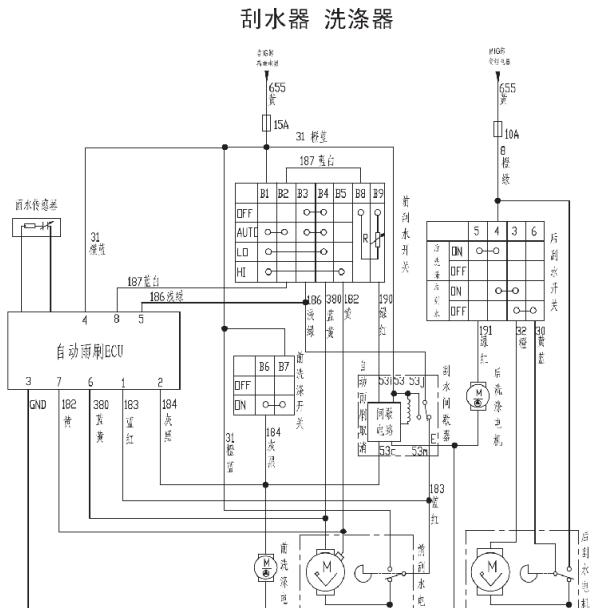 2010年长城哈弗H3雨刮电路图