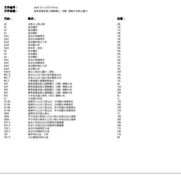 2013年奔驰唯雅诺SAM电路图