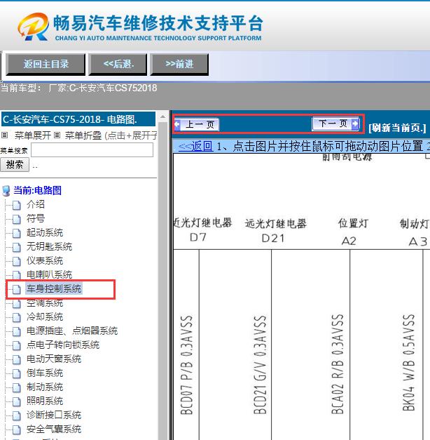2018年长安CS75小灯电路图
