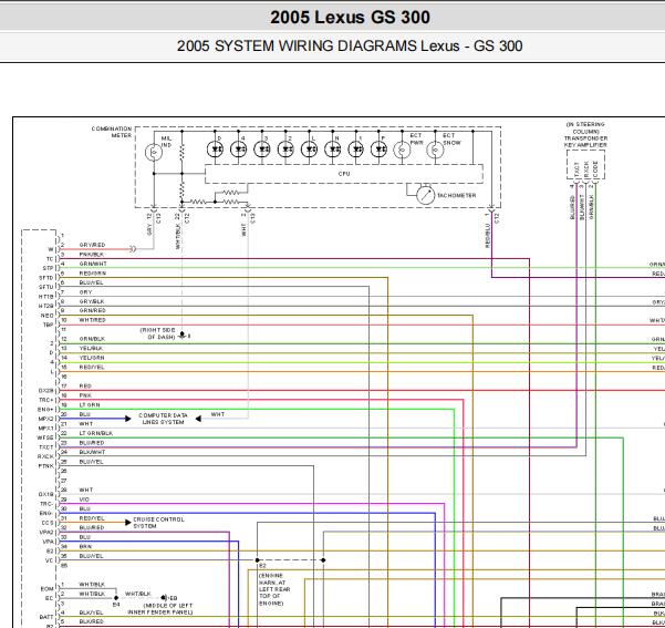 2005年雷克萨斯GS300发动机电路图
