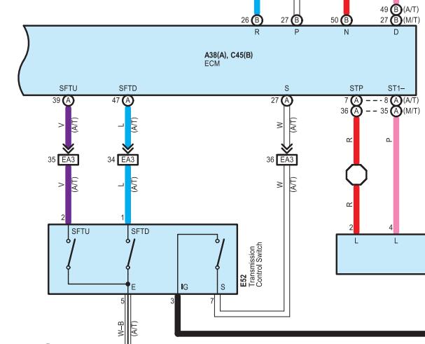 2020年丰田酷路泽变速箱电路图