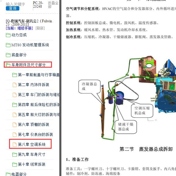 2009-2011年奇瑞风云2空调维修手册
