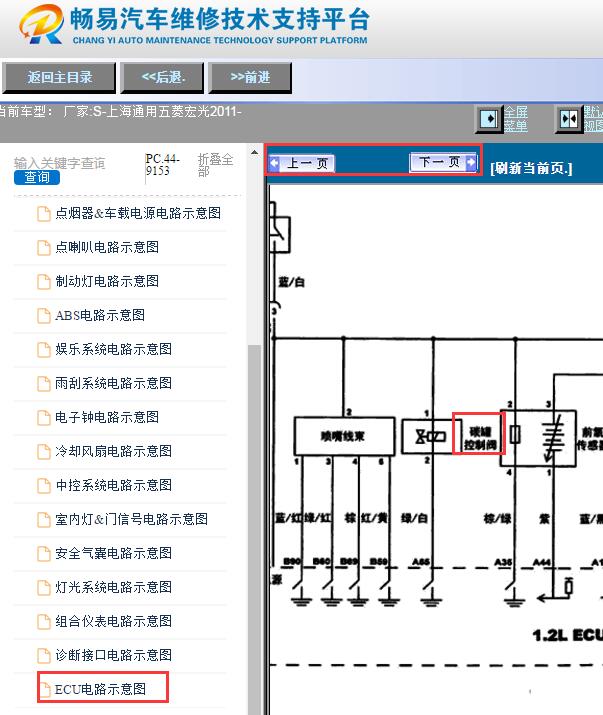 2011年五菱宏光EGR碳罐电磁阀电路图