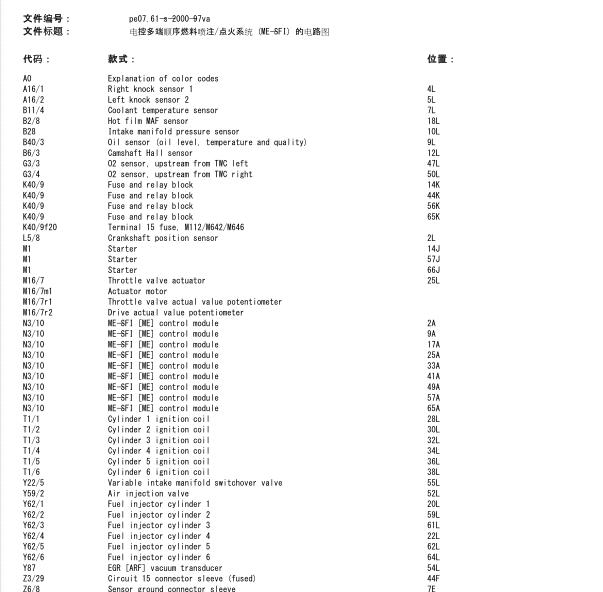 2006年奔驰唯雅诺发动机电路图