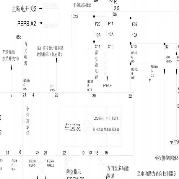 2017年众泰云100 PULS仪表电路图