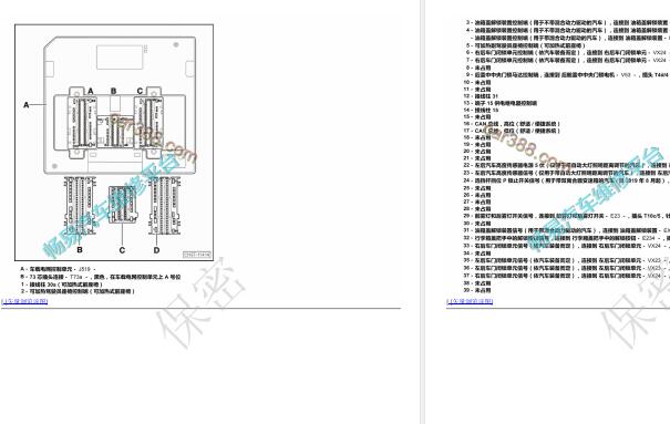 17年大众途观J519针脚图及针脚定义